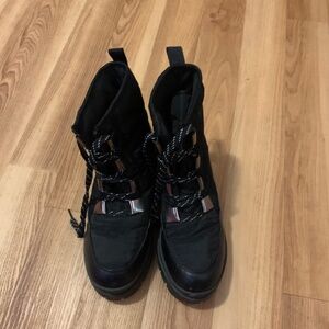 Black heeled boots (manmade upper) sz 9.5